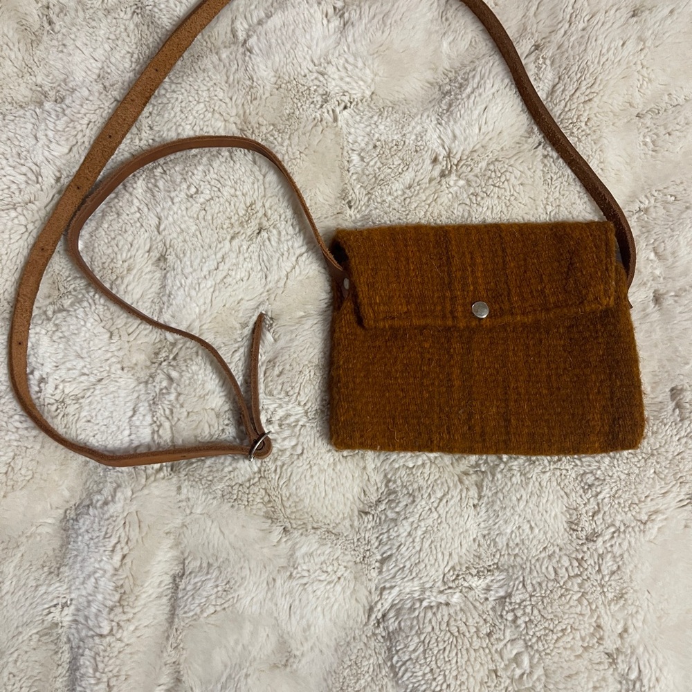 Brown Wool Crossbody Bag